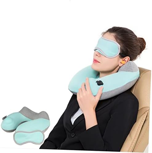 Zerodeko Inflatable Travel Pillow U-Shape Neck Pillow Portable Quick Inflation Set