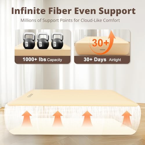 1000 LBS Support King Air Mattress with Infinite Fiber Structure