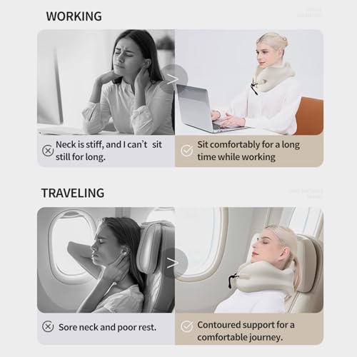 YOOBEBEST Travel Pillow with Memory Foam and Eye Mask