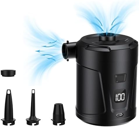 EAFC Electric Air Pump System 5200mAh Rechargeable 4000Pa Inflator for Air Mattresses Camping More