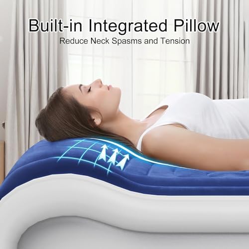 Luxury Arc-Shaped Twin Air Mattress with Built In Pump