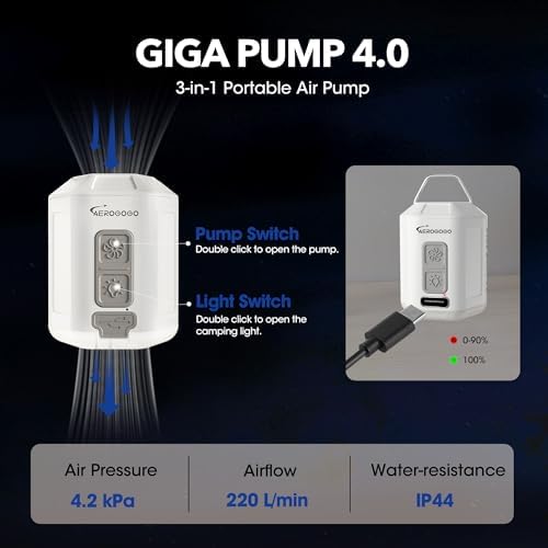 GIGA PUMP 40 Compact Powerful Portable Air Pump for Camping More