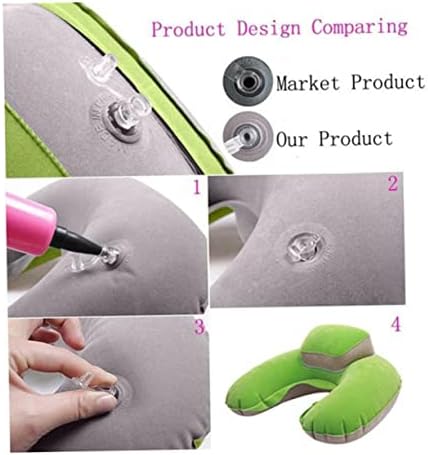 STOBAZA 3-Piece Inflatable Travel Pillow for Neck and Back Pain Relief