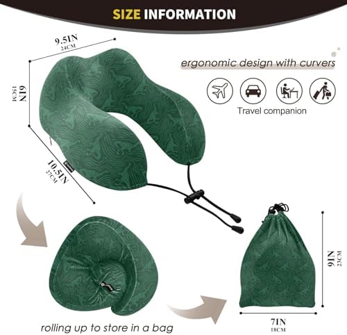 ALAZA Neck Travel Pillow - Memory Foam Dinosaur Silhouette Pillow