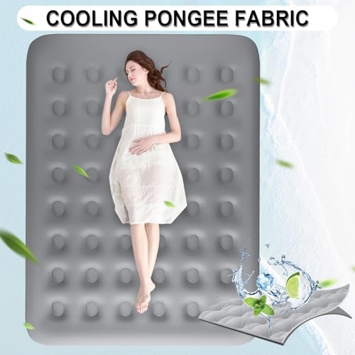 Luxury King Enjoyment - air bed with cooling premium pongee fabric triple-layered waterproofness and efficient pump