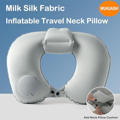 WUHUAISH Inflatable Travel Neck Pillow Enhanced Comfort with Neck Cushion