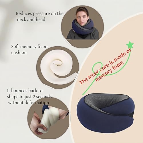 Memory Foam Comfort Neck Pillow for Travelers and Office Use
