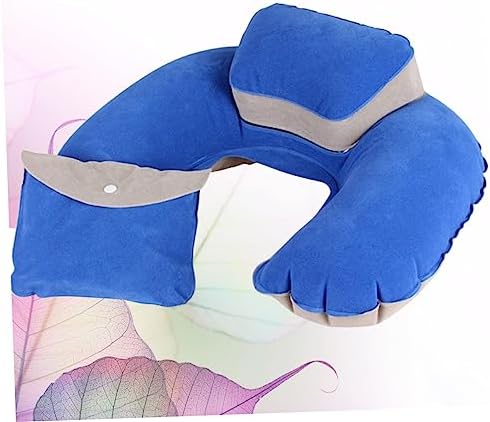 Romanisba Inflatable U-Shaped Travel Pillow With Earplugs For Neck Support Comfort