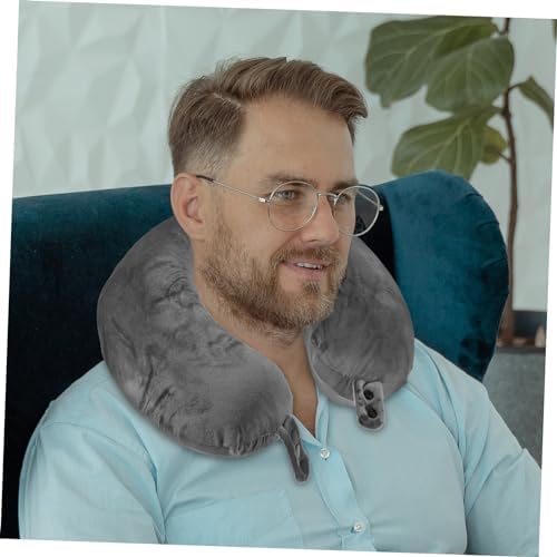 JEWEDECO U-shaped Memory Neck Pillow for Travel and Office Cervical Support