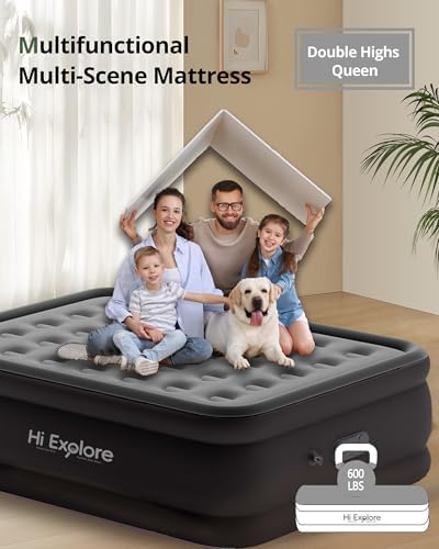 Premium Air Mattress Queen with Built in Pump and Raised Edges