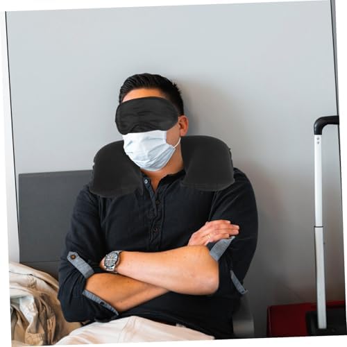 Inflatable Travel Pillow Neck Support Noise-Reducing Eye Mask Earplugs