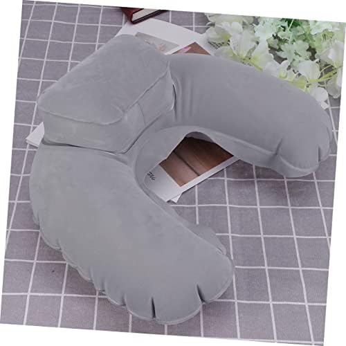 Zerodeko Ergonomic Inflatable Pillow for Travel Neck and Back Support Grey