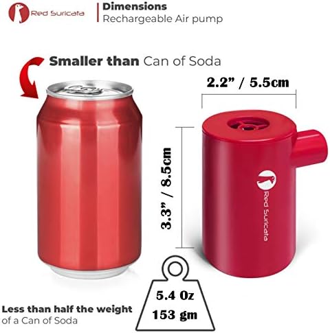 Red Suricata Rechargeable Air Pump Mini Portable For Inflatables