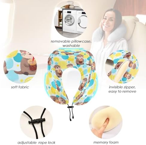 ALAZA Necks Travel Pillow Memory Foam Soft Washable Cover