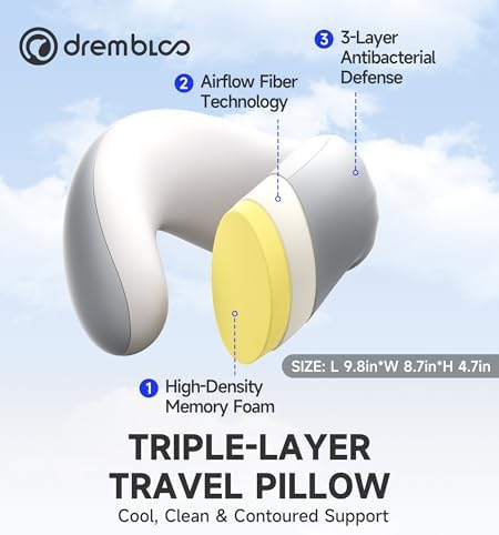 Drembloo Memory Foam Travel Pillow