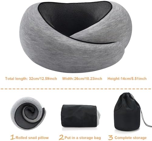 Adjustable Memory Foam Travel neck Pillow with Support for Airplanes Comfortable for Long Flights and Extensive Use