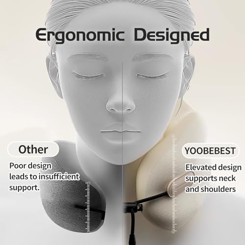 YOOBEBEST Travel Pillow with Memory Foam and Eye Mask