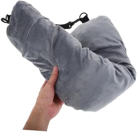 Stash-Ready Travel Neck Pillow with Built-In Sack Portable for Airplane Hotel or Carbine Use
