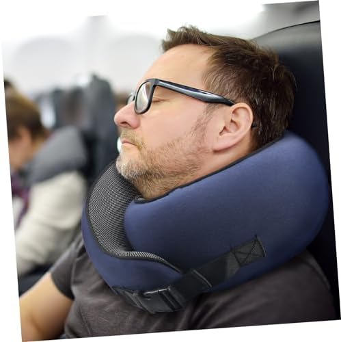 SOLUSTRE Shaped Memory Travel Pillow for Airplane and Car Comfort