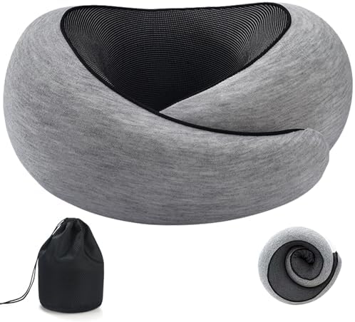 Adjustable Memory Foam Travel neck Pillow with Support for Airplanes Comfortable for Long Flights and Extensive Use