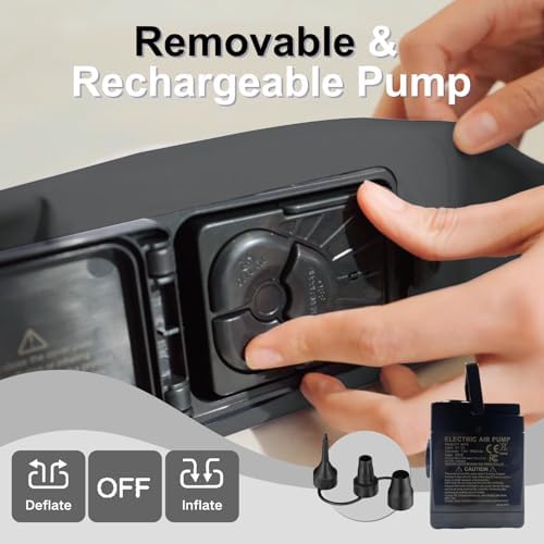 Thick Velvet Texture 18 Air Mattress with Built-In Pump for Camping Home