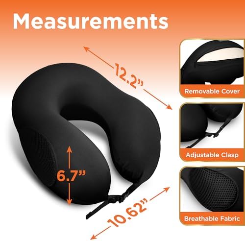 BLACKDECKER Ergonomic Memory Foam Travel Neck Pillow