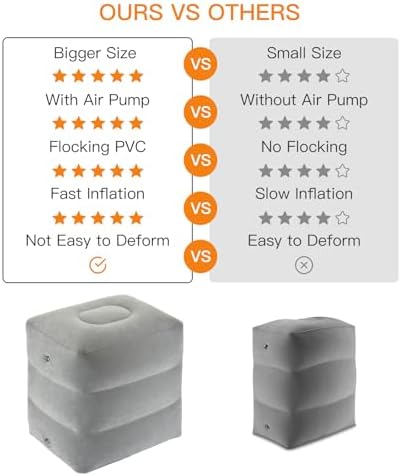 Adjustable Inflatable Airplane Foot Rest for Kids and Adults