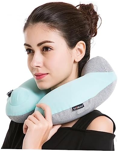 Zerodeko Inflatable Travel Pillow U-Shape Neck Pillow Portable Quick Inflation Set