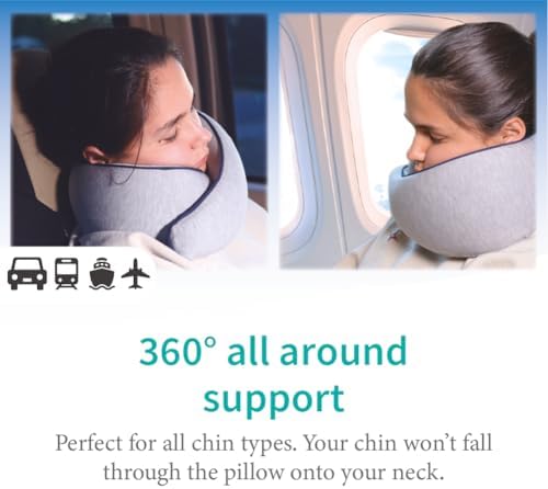 Memory Foam Travel Pillow for Head Neck and Chin Support