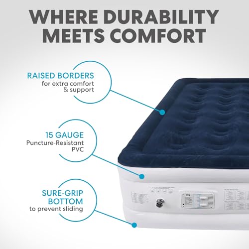 Simpli-Magic Luxury Air Mattress Built-in Pump for Home and Camping