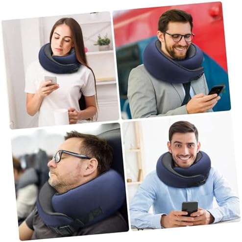 Amosfun Neck Travel Pillow with Straps Memory Headrest for Airplanes Cars