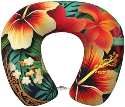 Hawaiian Style Memory Foam Travel Pillow Neck Support for Plane Car Home Comfort