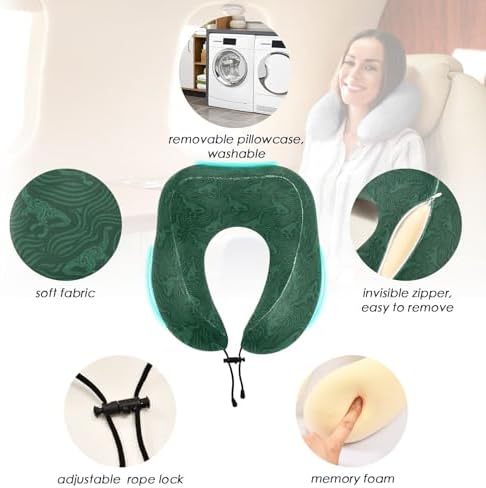 ALAZA Neck Travel Pillow - Memory Foam Dinosaur Silhouette Pillow