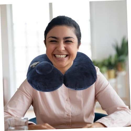 Head neck comfort inflable pillow for airplane travel