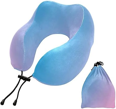 Memory Foam Travel Neck Pillow with Gradient Purple for Ergonomic Support
