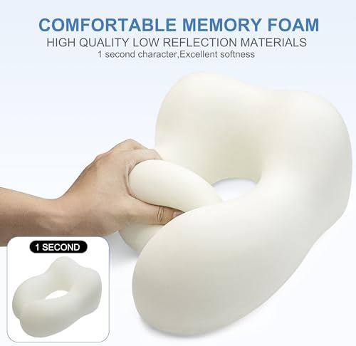 Gentlepaw Memory Foam Travel Pillow for Adults and Kids Cervical Neck Pillow for Car and Airplane