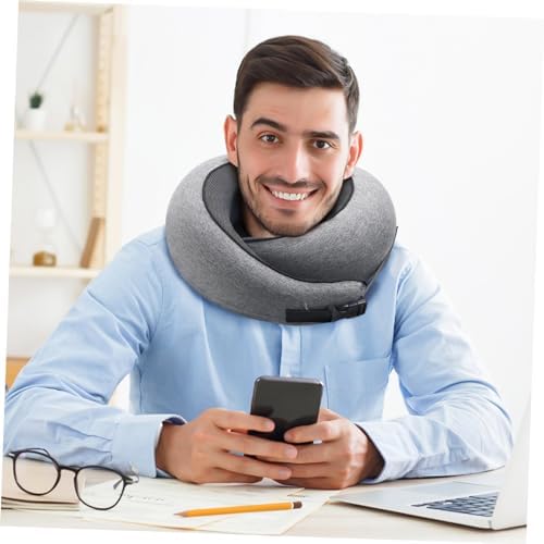 Unomor Travel Neck Support Pillow Memory Shaped for Airplane Train Car Comfort