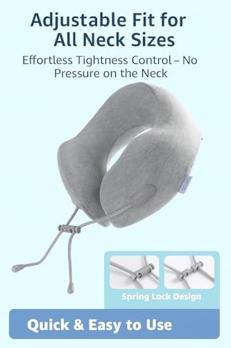 Ergonomic Airplane Neck Pillow with Washable Cover Compact TravelErgonomic Design 360 Support for Comfort