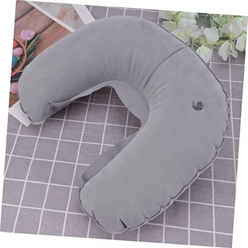 ETHZZLE Inflatable U Shape Neck Pillow Grey Travel Comfort Support