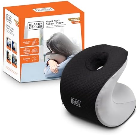 BlackDECKER Travel Neck Pillow - Ergonomic Support for Airplane Use