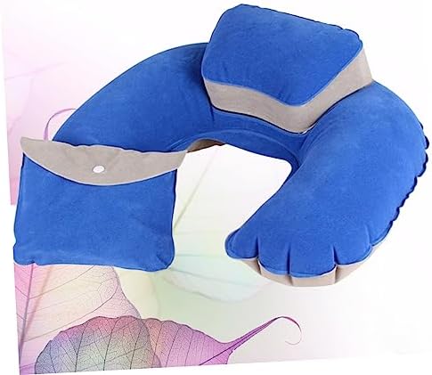 Luxshiny Inflatable U-Shape Travel Pillow with EARPLUGS for Camping Plane Use