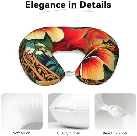 Hawaiian Style Memory Foam Travel Pillow Neck Support for Plane Car Home Comfort