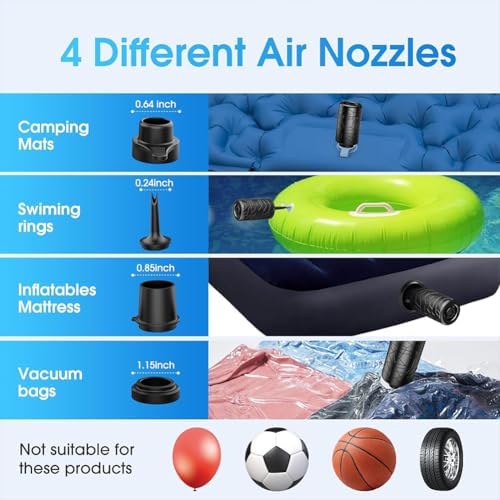 Fast Portable 4000mAh Air Pump for Inflatable Mattresses