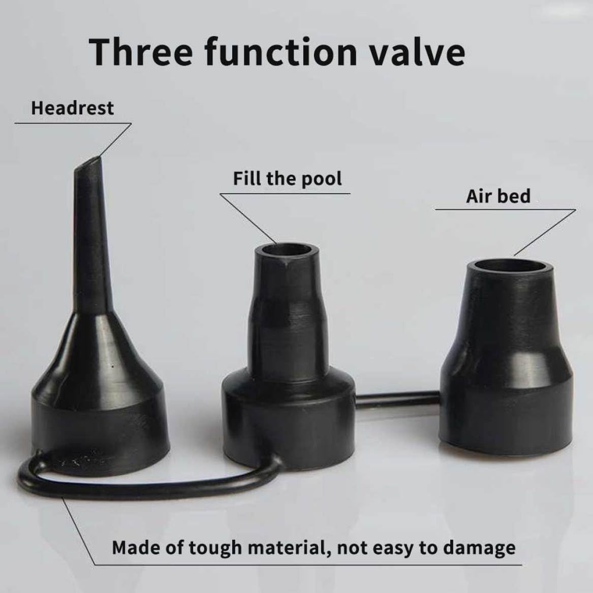 Electric Air Pump 2-in-1 with 3 Nozzles 230V 12V Multi-Freiburgger for Inflatable Mattresses Boats