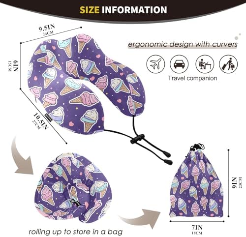 ALAZA Neck Travel Pillow with Memory Foam and Washable Cover
