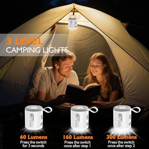 AGPTEK Mini Rechargeable Cordless Air Pump with LED Light for Camping Hiking and More