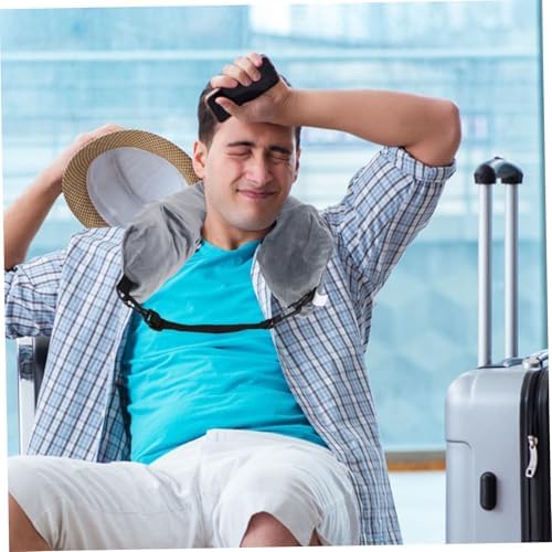 Stash-Ready Travel Neck Pillow with Built-In Sack Portable for Airplane Hotel or Carbine Use