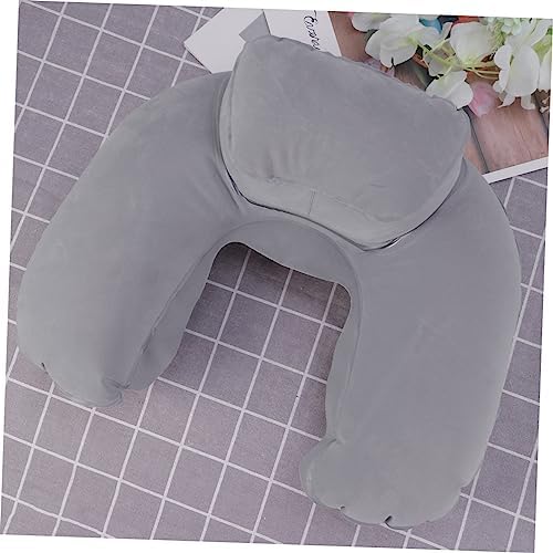 Zerodeko Ergonomic Inflatable Pillow for Travel Neck and Back Support Grey