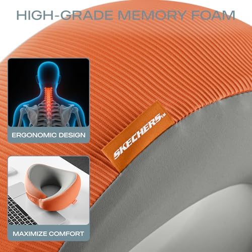 Skechers Memory Foam Travel Pillow Orange