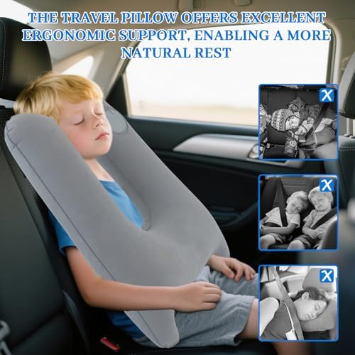 Adjustable Inflatable Travel Pillow for Neck and Head Support Foldable and Portable Car Necessity